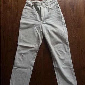 Abercrombie & Fitch Women's White Straight Leg Jeans